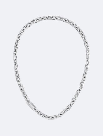 Calvin Klein Mens Linked Necklace - Metallic - OS