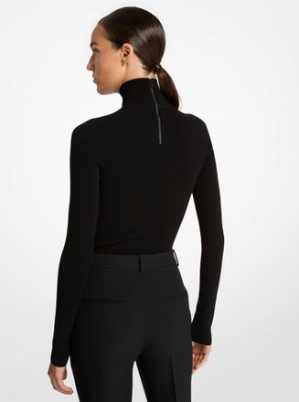 Michael Kors Stretch Viscose Turtleneck Bodysuit