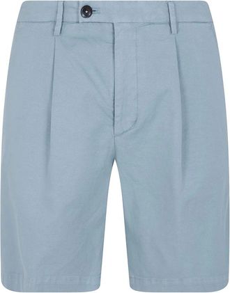 Michael Coal Harry Linnen Shorts met Plooien - Heren - Korte broeken - Blauw - Maat: W34 Linnen
