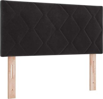 vidaXL Led Headboard with led Strip Lights Manual Black 90 cm Velvet Vidaxl