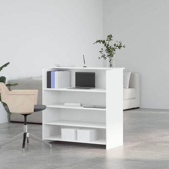 Berkfield Home Reception Desk White 100x50x103.5 cm Engineered Wood