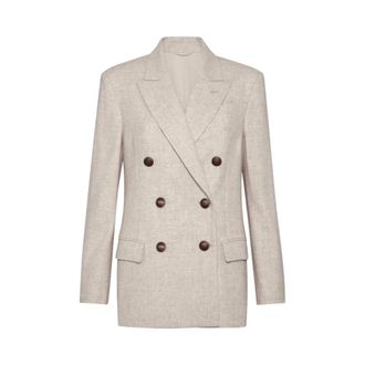 Brunello Cucinelli Dames, Jassen, Beige, Maat: S Flanel