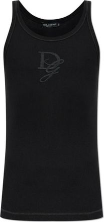 Dolce & Gabbana Geribbelde mouwloze t-shirt - Heren - Tops zonder mouwen - Zwart - L - Katoen - Tops