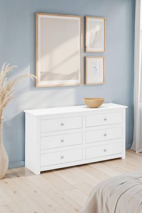 Julian Bowen Radley 6 Drawer Wide Chest in White