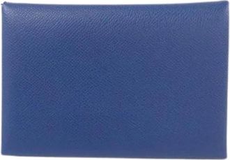 Herm&egrave;s Pre-owned Calvi Duo Madame Coin Case - - Pre-owned - Donna - Blu - ONE SIZE