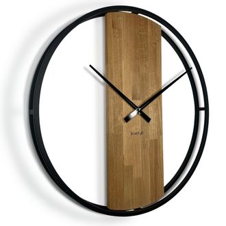 OEM Reloj Redondo De Roble Loft Oval De Metal De 80 Cm
