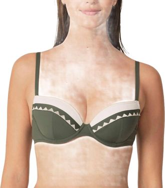 Marie Jo Gina Bikini Deep Plunge Padded Bra In Dark Olive