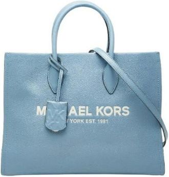 Michael Kors Pre-owned Tote Bags, female, Blue, Size: ONE SIZE Pre-owned Mirella EW Leather 2way Tote Bag