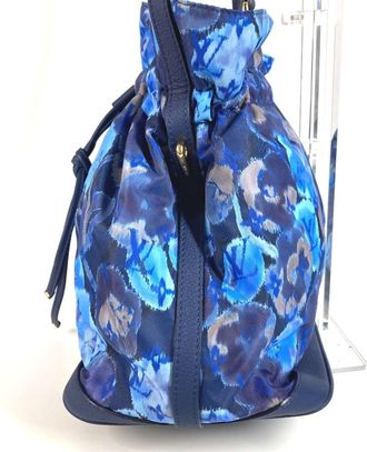 Louis Vuitton Blue Leather Nylon Handbag Shoulder Bag Tote Bag (Pre-Owned)