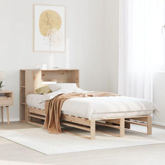 vidaXL Cama Con Estanter&iacute;a Sin Colch&oacute;n Madera Maciza 90x200 Cm Vidaxl