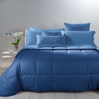 Caleffi Caleffi 45173 Cotone Bicolor Trapunta per Singolo Letto, Blu (9124)