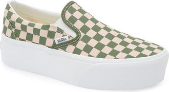 Vans Classic Slip-On Stackform Sneaker in Sepia Rose Pine Fore at Nordstrom, Size 10.5