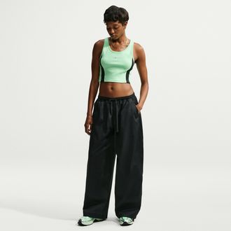 Nike Womens Nike Sportswear Oversized Low-Rise Utility Pants in Black | IM8409-010