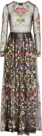 Giambattista Valli Zwart Multi Jurk- Lengte 120 cm - Dames - Avondkleed - Veelkleurig - M - Polyester - Kleedjes