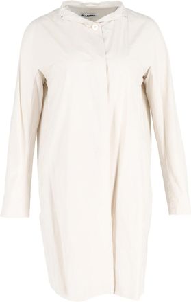 Jil Sander Collared Dress in Ivory Cotton