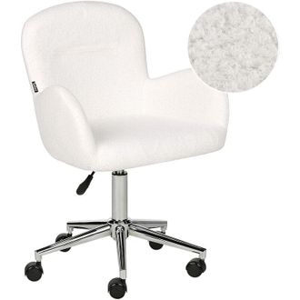 Beliani Desk Chair PRIDDY Boucle Off-White