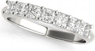 Allurez Diamond Princess-cut Wedding Band Ring Palladium 0.70ct