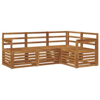 vidaXL Juegos De Sof&aacute;s 4 Pcs Natural Madera De Acacia S&oacute;lida Vidaxl