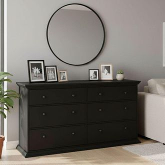 Dmora Dmora - Aparador Hibaru, Buf&eacute; De Sal&oacute;n, Aparador De Sal&oacute;n, Despensa De Cocina, 163x52 H88 Cm, Negro