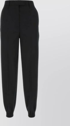 Prada wool joggers with belt loops and button detail