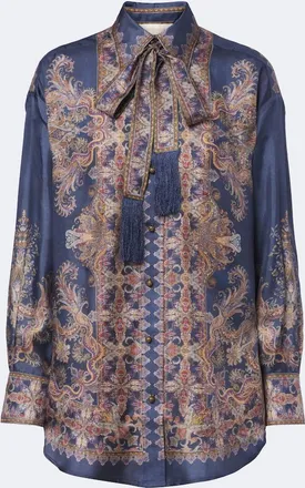 Zimmermann Valiant paisley silk satin blouse
