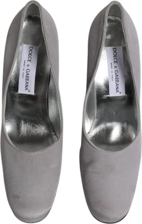 Dolce & Gabbana Womens Suede Leather Heel Gray