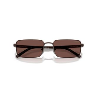 Prada Rectangular Metal Frame Sunglasses With Adjustable Nose Pads