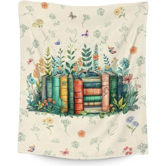 OEM Una Manta Con Tem&aacute;tica Literaria, Ideal Como Regalo Para Los Amantes De Los Libros: Una Manta De Lectura De Estilo Vintage De 40x50 Pulgadas, Perfecta