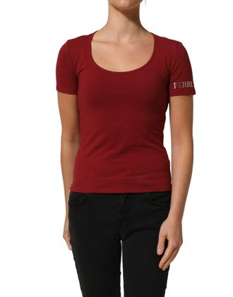 Ferre Wool Knit Deep V-Neck Long Sleeves Womens Top (Pre-Owned)
