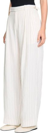 Sandro Striped suit trousers in Ecru /Black at Nordstrom, Size 42 Eu