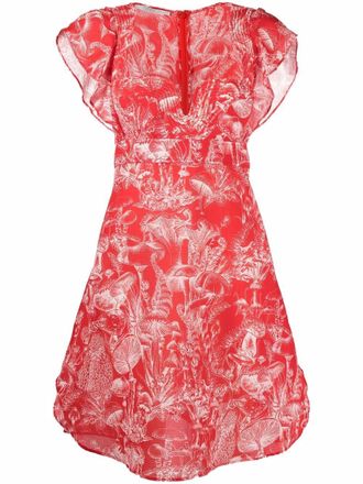 Stella McCartney mushroom-print short dress - women - Fabric - 38 - Red