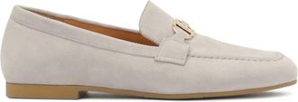 Kazar Grijze su&egrave;de halfschoenen met metalen versiering - Dames - Loafers - Grijs - 41 EU - Su&egrave;de - Schoenen