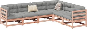 vidaXL Juego De Sof&aacute;s De Jard&iacute;n 6 Pzas Madera Maciza De Abeto Douglas Vidaxl