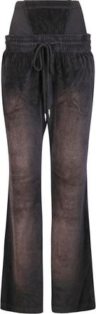 Charlotte Knowles Velour Sport Pants With Adjustable Waist And Inner Layer