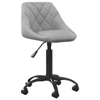 vidaXL Silla De Oficina De Terciopelo Gris Claro Vidaxl