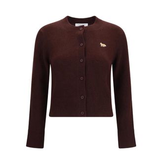 Maison Kitsun&eacute; Truien & Vesten, Dames, Bruin, M, Wol, Baby Fox Vest