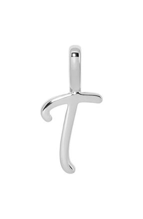 Made by Mary Script Initial Charm Silver in Silver Initial T at Nordstrom