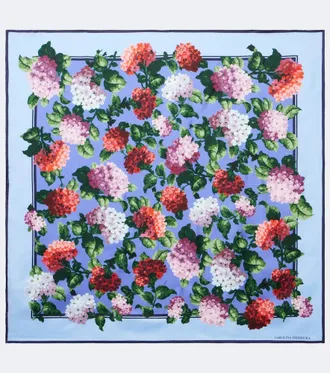 Carolina Herrera Floral silk twill scarf