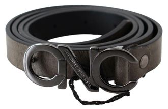 Costume National Leather Letter Logo Buckle Womens Belt