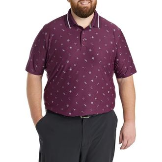 Callaway Big & Tall Memento Print Polo Shirt in Dk Grape Wine Heath at Nordstrom, Size Xx-Large