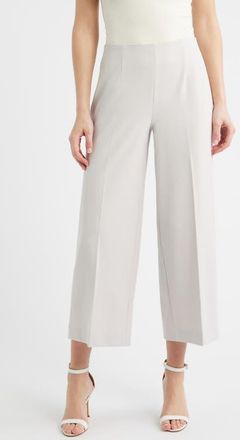 Anne Klein Pull-On Crop Wide Leg Pants in Soft Pebble at Nordstrom, Size X-Large