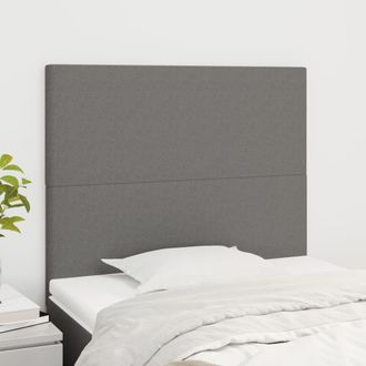vidaXL Cabeceros 2 Unidades De Tela Gris Oscuro 80x5x78/88 Cm Vidaxl