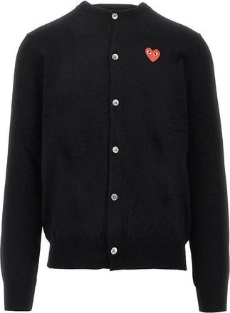 Comme Des Gar&ccedil;ons Heart patch crewneck cardigan Man L