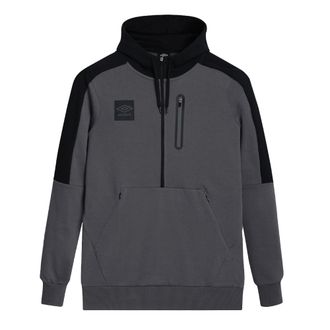 Umbro Mens Terrace Half Zip Hoodie (Castle Rock/Black) - Dark Grey - Size X-Large