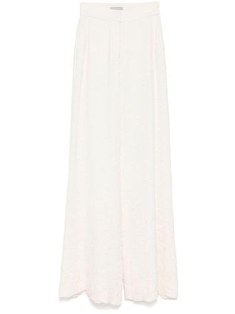 Elie Saab embroidered flared trousers - Neutrals