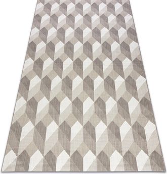 RugsX Rugsx - Alfombra De Cuerda Sisal Flat 48624/686 Cubos 3d Beige 160x230 Cm