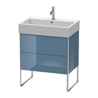 Duravit Duravit Xsquare Mueble De Pie 68,4x 46,0 Cm, 2 Cajones, Para Lavabo Vero Air 235070, Color (frente/cuerpo): Laca De Alto Brillo Stone Blue - Xs4474047