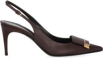 Sergio Rossi Burgundy Arrowhead Decorative Plaque Pumps