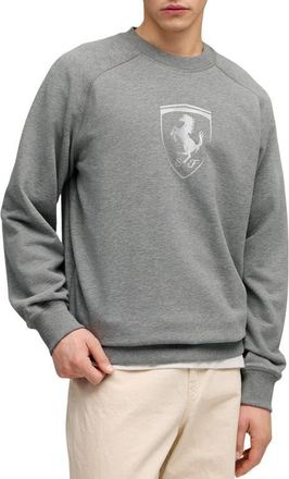 Puma Scuderia Ferrari Sportswear Shield Crewneck Sweatshirt in Medium Gray Heather at Nordstrom, Size Xx-Large