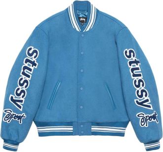 St&uuml;ssy SS24 VARSITY Jacket Blue 115748